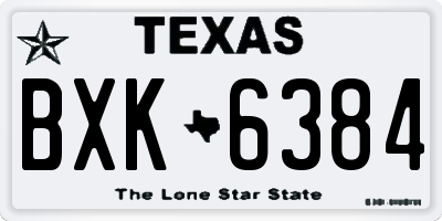 TX license plate BXK6384