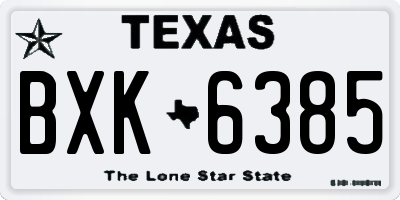 TX license plate BXK6385