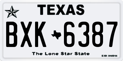 TX license plate BXK6387