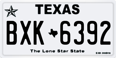 TX license plate BXK6392