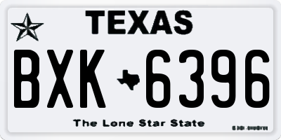 TX license plate BXK6396