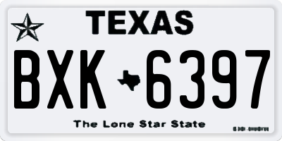 TX license plate BXK6397