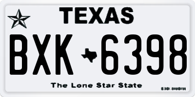 TX license plate BXK6398