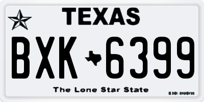 TX license plate BXK6399