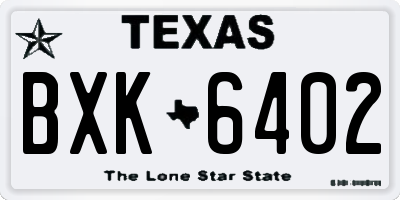 TX license plate BXK6402