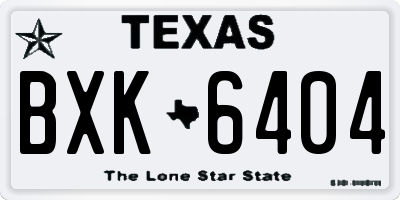 TX license plate BXK6404