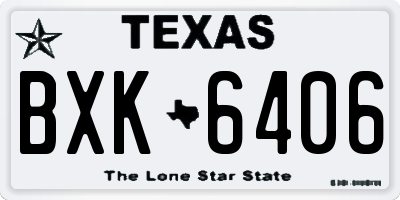 TX license plate BXK6406