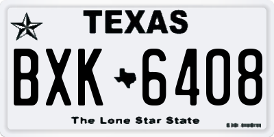 TX license plate BXK6408