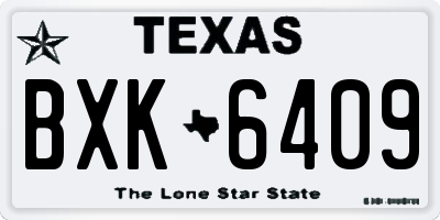 TX license plate BXK6409