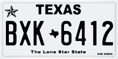 TX license plate BXK6412