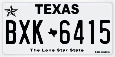 TX license plate BXK6415