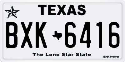TX license plate BXK6416