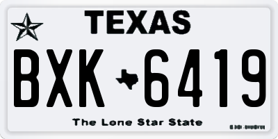 TX license plate BXK6419