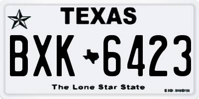 TX license plate BXK6423
