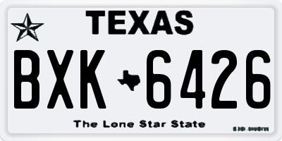 TX license plate BXK6426