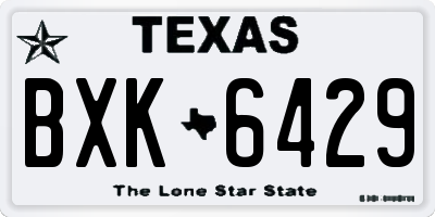 TX license plate BXK6429