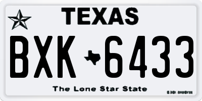 TX license plate BXK6433