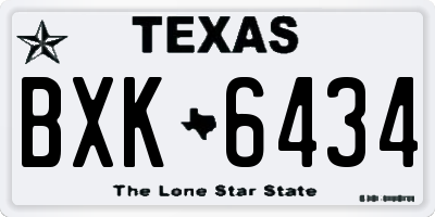 TX license plate BXK6434