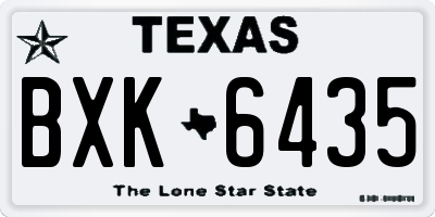 TX license plate BXK6435