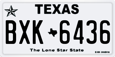 TX license plate BXK6436