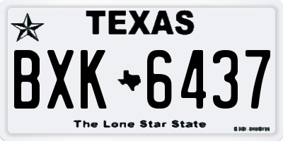 TX license plate BXK6437