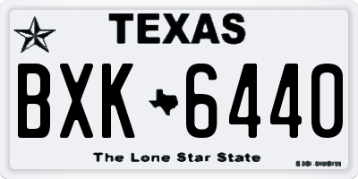 TX license plate BXK6440