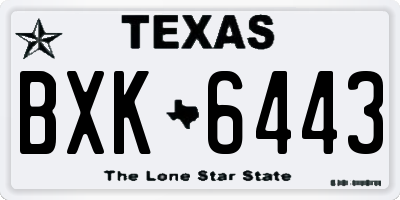TX license plate BXK6443