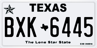 TX license plate BXK6445