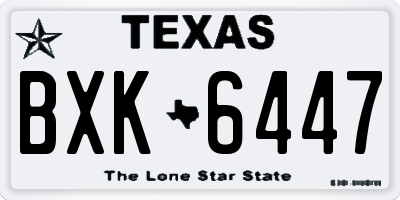 TX license plate BXK6447