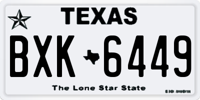 TX license plate BXK6449