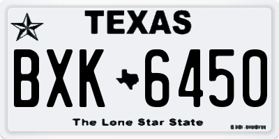 TX license plate BXK6450
