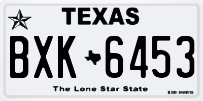 TX license plate BXK6453