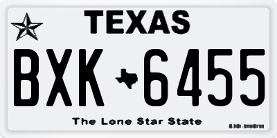 TX license plate BXK6455