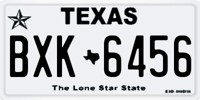 TX license plate BXK6456