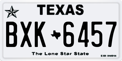 TX license plate BXK6457