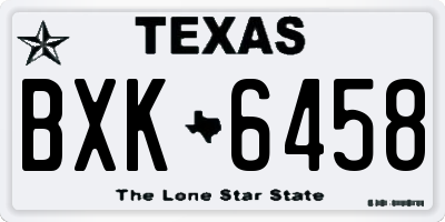 TX license plate BXK6458