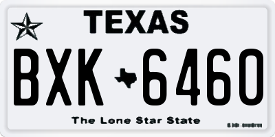 TX license plate BXK6460