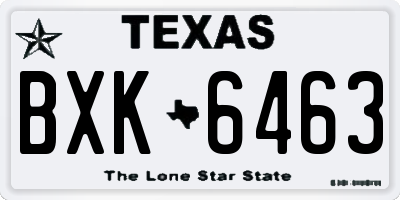 TX license plate BXK6463