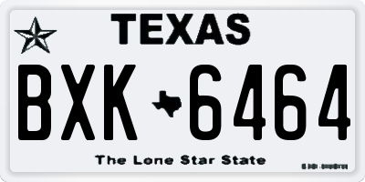TX license plate BXK6464