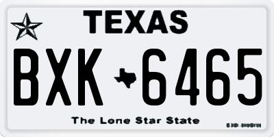 TX license plate BXK6465