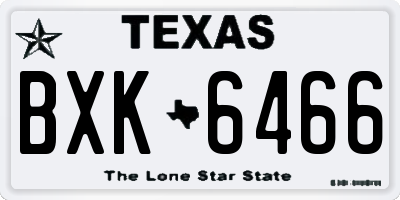 TX license plate BXK6466