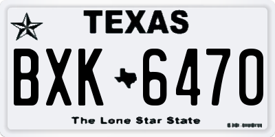 TX license plate BXK6470