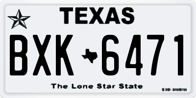 TX license plate BXK6471