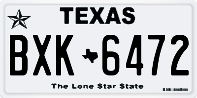 TX license plate BXK6472