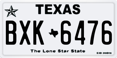 TX license plate BXK6476