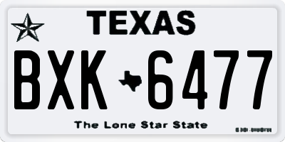 TX license plate BXK6477