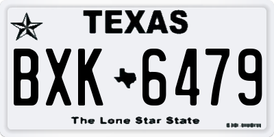 TX license plate BXK6479