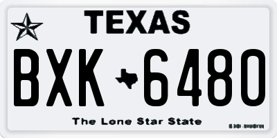 TX license plate BXK6480