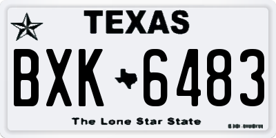 TX license plate BXK6483