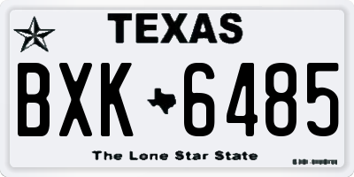 TX license plate BXK6485